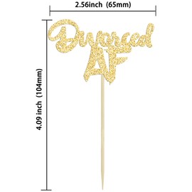 Gyufise 24 Pack Divorced AF Cupcake Toppers Gold Glitter Break Up Single Boy Bye Cupcake Picks Decorations for Divorce Break Up Party Decorations Thank You Next Party Supplies