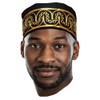 Dupsie's Adebo African Kufi Hat with Embroidery, Black and Gold,