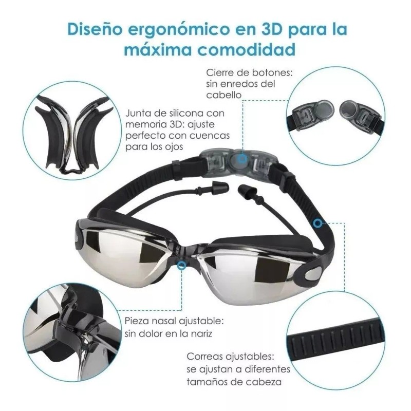 Dolores Gafas De Natación Sin Fugas Protección Uv Antiempaño Gogles