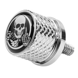Tornillo de acero inoxidable moleteado para asiento de guardabarros 1/4" -20 rosca para Harley 1996-2021 – Esqueleto dedo medio, Cromado