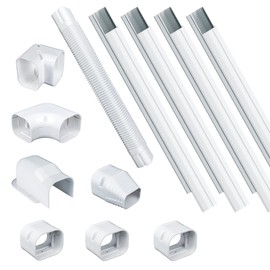 Pearwow 3" W 15Ft L Mini Split Line Set Cover Kit, Decorative PVC Tubing Cover for Ductless Mini Split AC,Heat Pumps Systems,Air Conditioner Lineset Cover,Mini Split Accessories