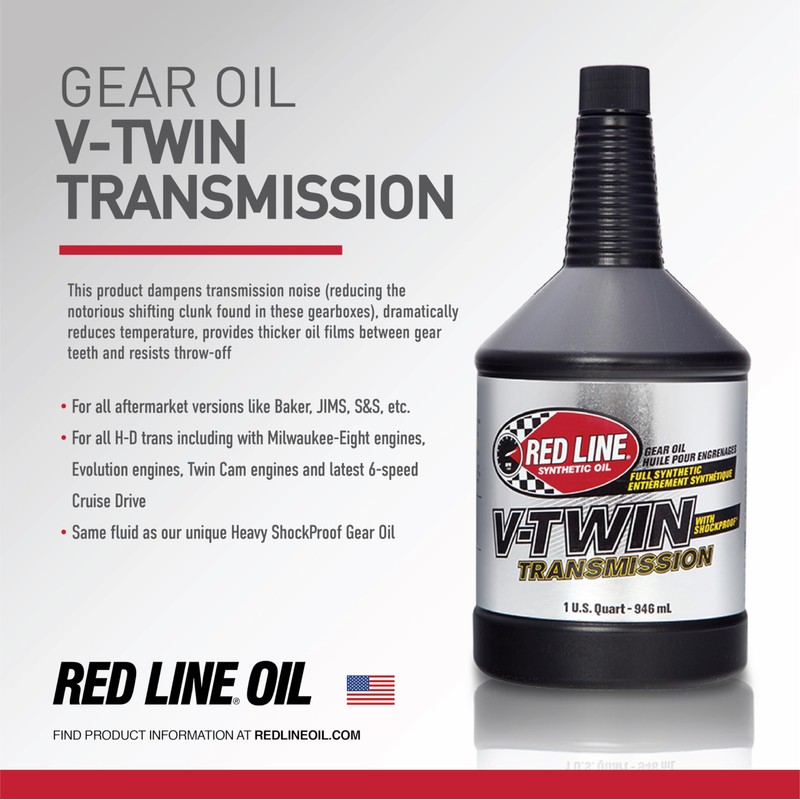 Red Line 42804 Full Synthetic Gear Oil, V-Twin Transmission Oil