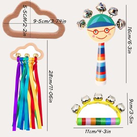 1 Pcs Tambourine For Kids, 1 Pcs Smile Jingle Hand Bells, 1pcs Baby Ribbon Toy, Baby Tambourine, Baby Bells, Musical Instruments For Children, a Good Helper For Cultivating Children's Sense Of Rhythm