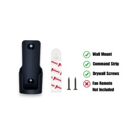 Makesus Ceiling Fan Remote Holder Wall Mount for Home Decorators Collection Adjustable Color Fan Remote Control - Remote Not Included (1 Pk Black)