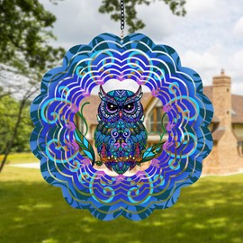 Owl Metal Wind Spinners - Owl Gifts for Women Mum Grandma Wife Hanging Wind Spinner for Outdoor & Indoor Decorations, 30 cm Wind Spinner for Christmas Ornament Gifts