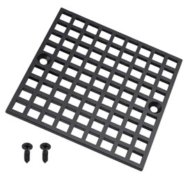 4" Matte Black Shower Drain Cover, 304 Stainless Steel Square Floor Drain Cover Replacement, Drain Strainer and Hair Catcher for Showers, Bathrooms, and Sinks