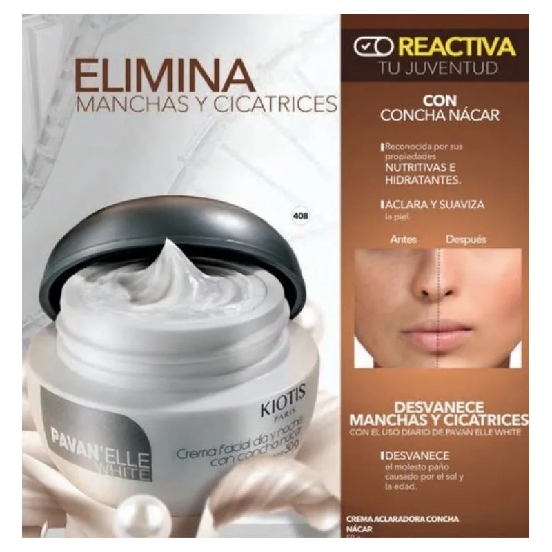 Kiotis Pavan Elle Crema Facial Concha Nácar 50g Aclarante Rostro