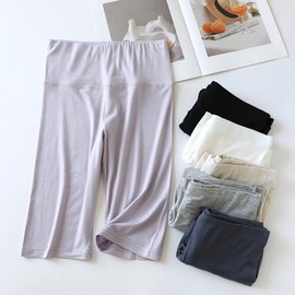 Women's Modal Yoga Pants: Summer Stretch High-Waist Tummy Control Knee-Length Shorts 165(L)/Off-White 5ea