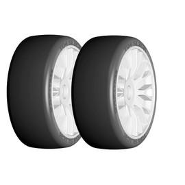 GRP GTJ04-XM3 1:8 GT New Tread Soft White 20 Spoke Rubber Tires - Hard Rim