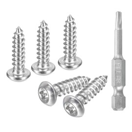 QUARKZMAN #6 x 1/2" Torx Security Screws, Pack of 30 Button Head Tamper Proof Self Drilling Screws, 304 Stainless Steel Anti-Theft Screws with Bit T15