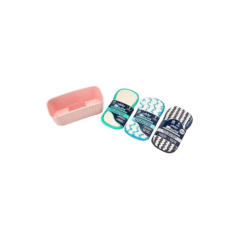 Minky Pink M Cloth Storage Basket Set