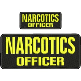 N OFFICER  EMB PATCH 4X10 AND 2X5 VELCR@ ON BACK  BLACK YELLOW ON BLACK