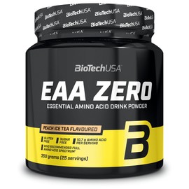 BioTechUSA EAA Zero - Essential Amino Acid Power | 7160mg EAA/serv. | WHO Recommended Ratio | Sugar-Free, Gluten-Free, 350 g, Peach Ice Tea