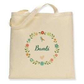Make it Love it Sell It - Floral Bambi - Canvas Tote Bag, Single Sided
