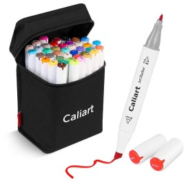 Caliart 41 Colors Dual Tip Art Markers Permanent Alcohol Bas