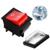4PCS Rocker Switch ON-OFF DPST 4 with Waterproof Cover, Red