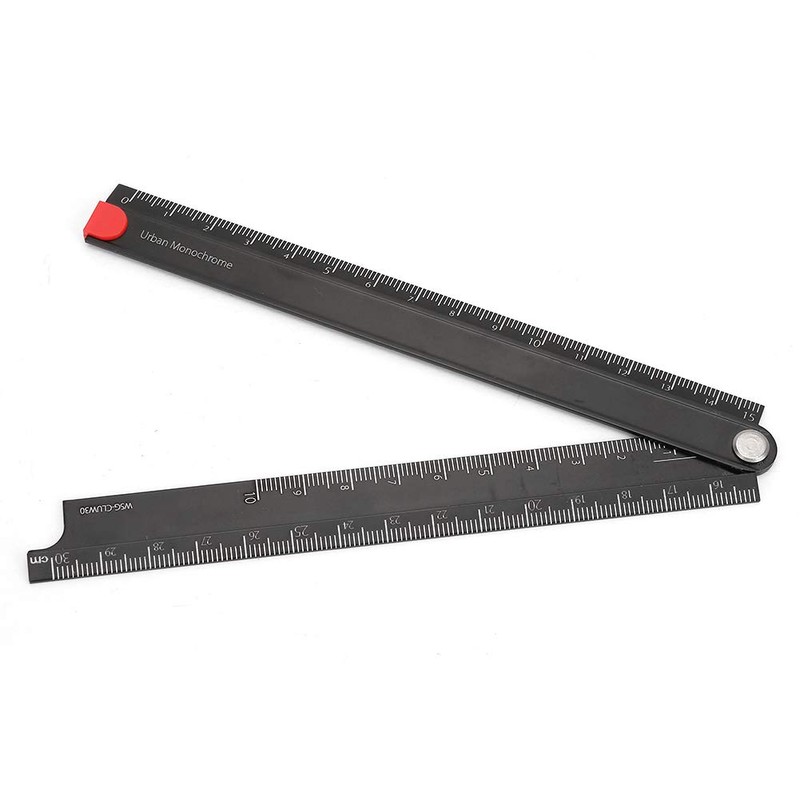 Metal Foldable Ruler 30cm, Ruler 90 ° Folding Aluminum Angle