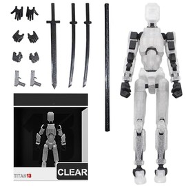 FoxVilla Assembly Completed T13 Action Figure, Titan 13 3D Printed Action Figure, Lucky 13 Action Figure, Assembled Dummy 13 Action Figure(Transparent)
