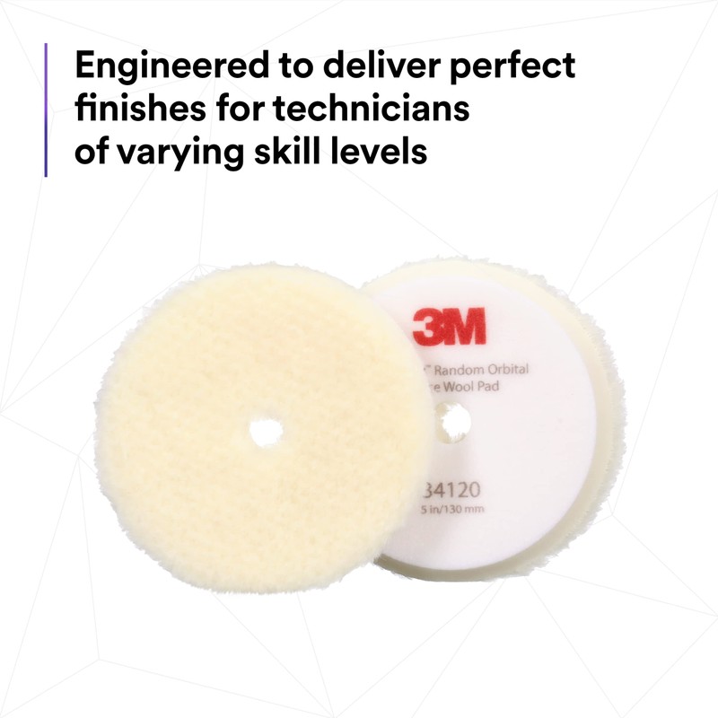 3M Perfect-It Random Orbital Coarse Wool Compounding Pad, 5"/130 mm,