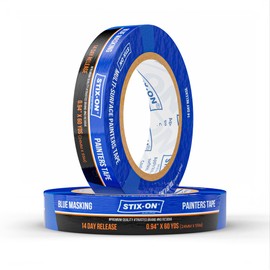 STIX-ON Painter’s Tape -Blue Masking Tape Rolls – Paint Tap for Wall, Trim, Glass, Metal – Fine Line Tape for Precise Lines, Edges – Residue-Free Blue Painters Tape- (1 Inch / 0.94 (Single Rol))