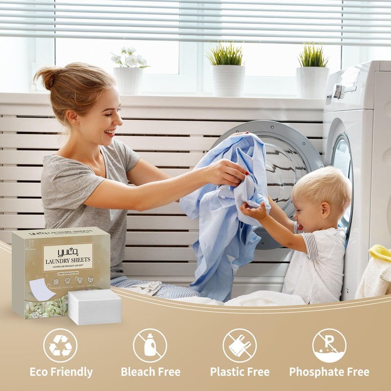YUCO Laundry Detergent Sheets 160 Loads, Plastic Free Sheet No