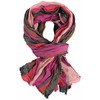 Wool Scarf Unisex Elegant Elegant Light Crinkle Look with Striped