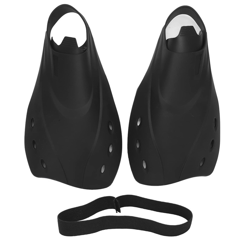 Black Short Fins Comfortable and Adjustable Swimming Training TPR Short