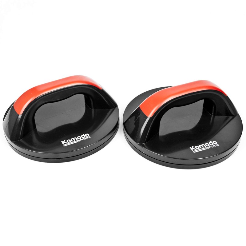 KOMODO Rotating Press Up Bars Push Ups Handles Grips (Red)