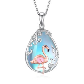Peireara Flamingo Necklace for Women 925 Sterling Silver Flamingo Pendant Flamingo Gifts Cute Animal Flamingo Jewelry for Women