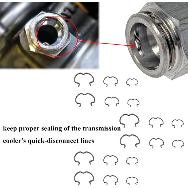 18 PCS 800-801 Quick Connector Clips, 6-3/8'', 6-1/2'', 6-5/8'', Transmission