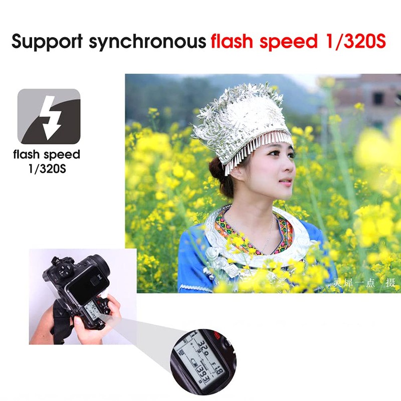 Wireless Remote Control Flash Trigger Set, 16-Channel Studio Light Shutter