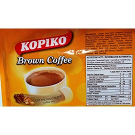 Kopiko Instant 3 in 1 Brown Coffee Mix with Creamer and Sugar 30 Count Per Bag