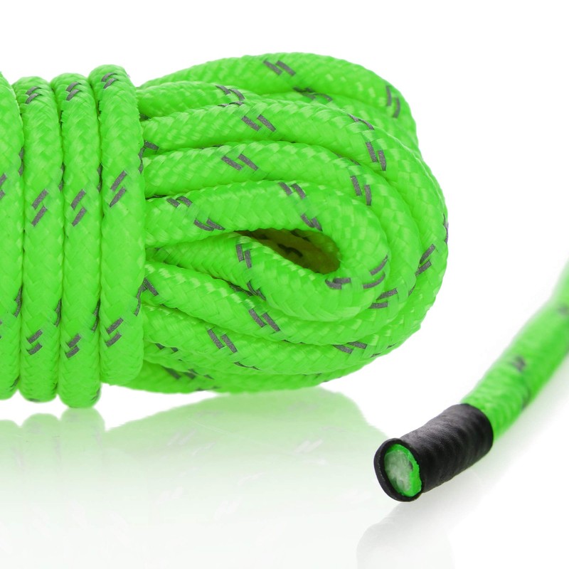 COM-FOUR® 4x guy ropes, each 4m for camping, reflective in