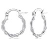 925 Sterling Silver Hoop Earrings for Women, White Gold Plated