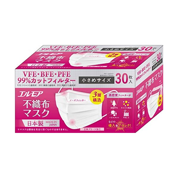 Elmore Non-woven Mask, Small Size, Pack of 30