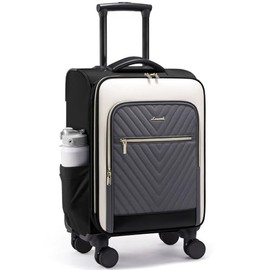 LOVEVOOK Carry On Luggage 22x14x9 Airline Approved,20 Inch Carry-on Suitcase for Women,Softside Suitcases with Wheels,Rolling Checked Luggage with TSA Lock,Lightweight Travel