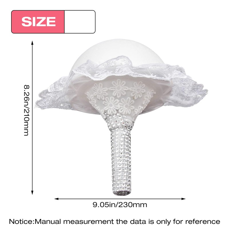 Aynaxcol White Lace Handle Bouquet Holder Bouquet Holder Foam Floral