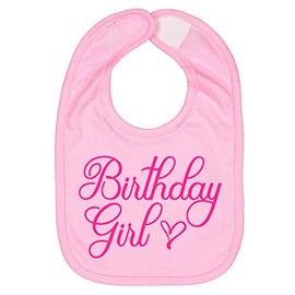 Aiden's Corner Handmade Cute Baby Girl 1st Birthday Bibs - First Birthday One Bib (Pink Birthday Girl)