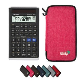 Casio WYNGS fx-82 Solar II Pocket Calculator with Protective Case in Pink - Basic Set