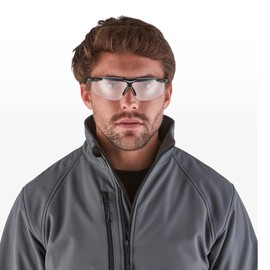 Riley Flux Safety Glasses Ultra-Lightweight Protective Work Eyewear with Soft Nose Bridge (Indoor/Outdoor Lens)