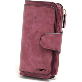 Carteras para Mujer, Cartera Dama, Cartera para Mujer, Cartera de Mano para Mujer con Bloqueo RFID, Tarjetero de Gran Capacidad Bolsillo con Cremallera Ladies Clutch con Ventana de Identificación