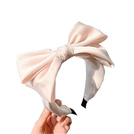 Uchyius Bow Knotted Headbands for Women, Big Bowknot Headband, Cute Black Hairbands Fashion Hair Accessories for Women and Girl (light Pink)