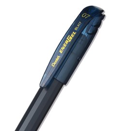 Pentel Energel Liquid Gel Ink 0.7mm Medium Nib Stick Pen Navy Ink, Box of 12 Pens (BL417-CA)
