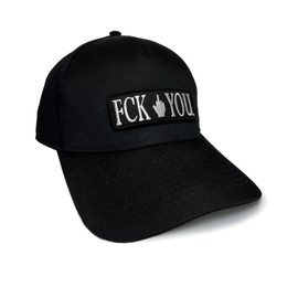 No Face No Name Baseball Cap FCK You in Black I Unisex Freely Adjustable I Embroidered Patch I Snapback Cap Cap Hat, black