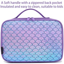 FlowFly Kids Lunch Box Insulated Soft Bag Mini Cooler Back to School Thermal Meal Tote Kit for Girls, Boys, Scale