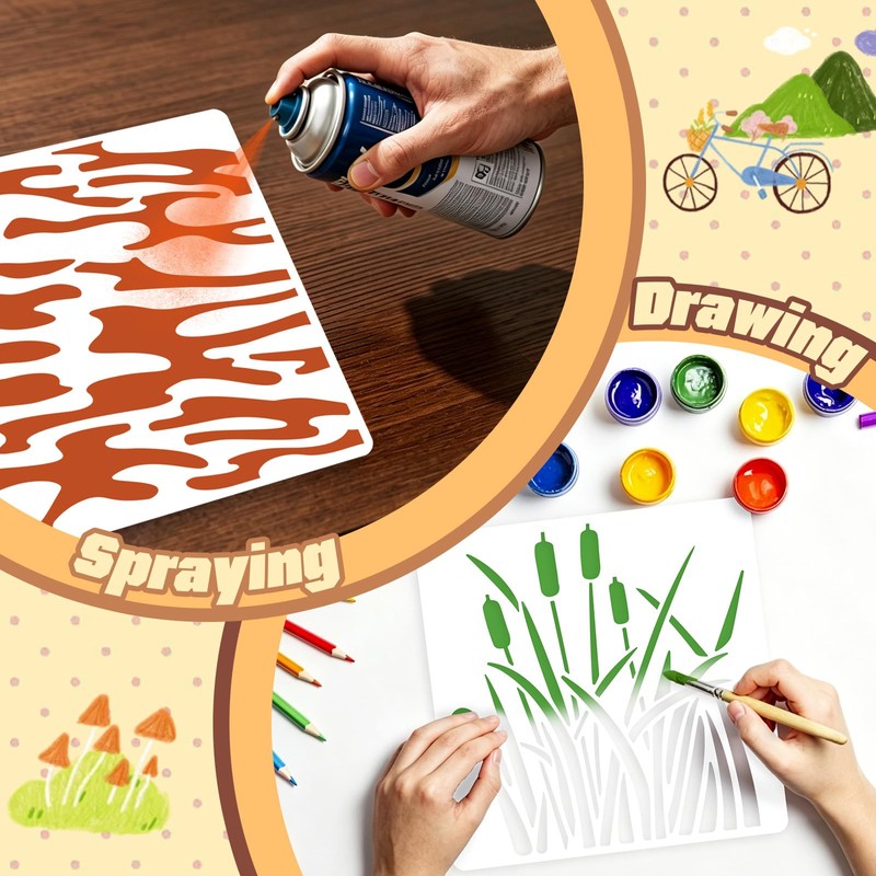 16 PCS Camo Stencils for Painting, 10 * 10 in