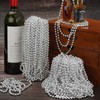 ZYFLSQ 100 Pcs 33" 7mm Metallic Silver Beads Necklaces, Bulk