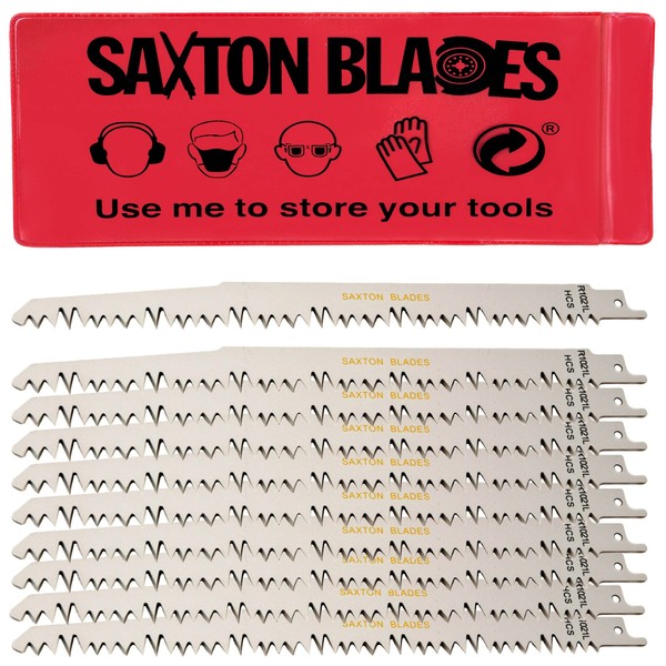 10x Saxton 240mm Reciprocating Sabre Saw Wood Blades R1021L fits Bosch, Dewalt Makita