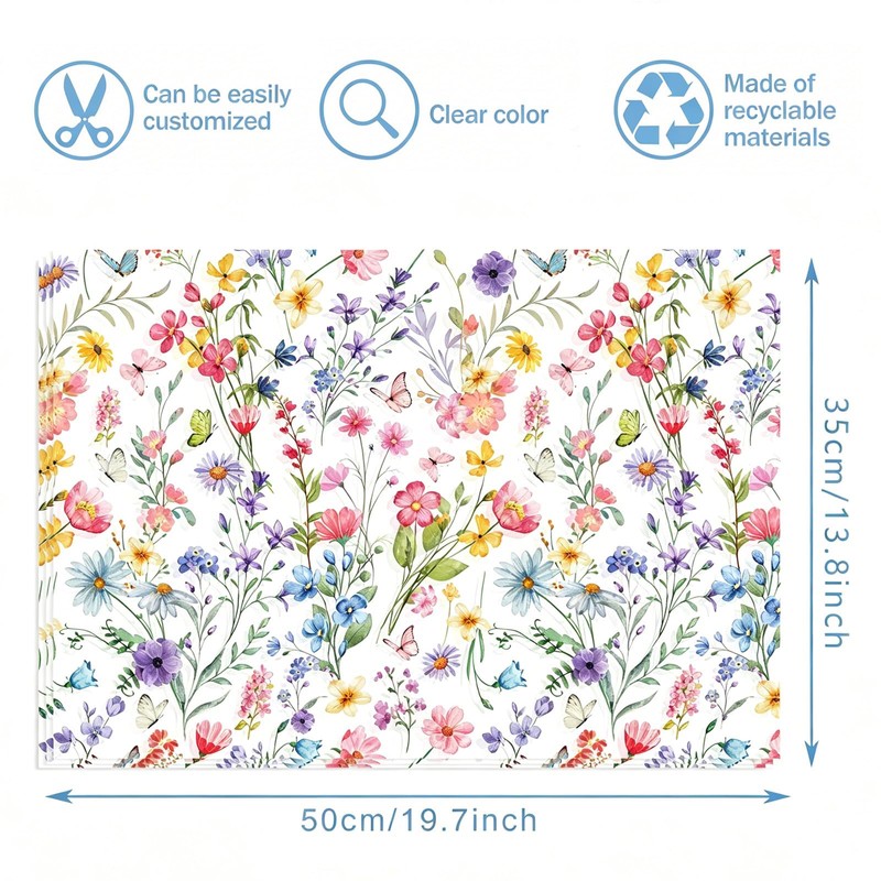 100 Sheets 20x14 Inch Floral Tissue Paper for Bouquets and