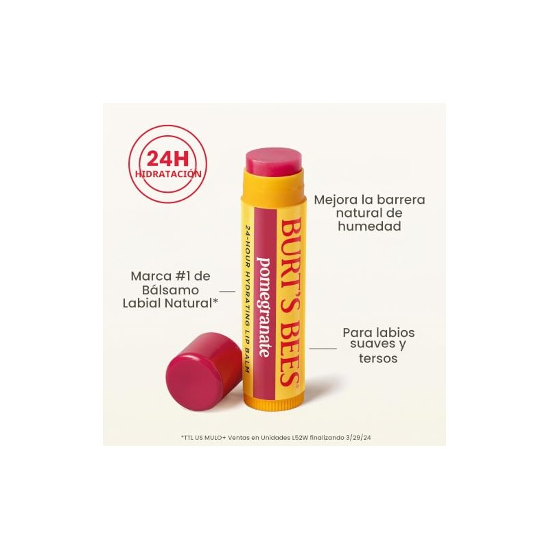 Burt's Bees Moisturizing Lip Balm, Pomegranate With Beeswax And Fruit